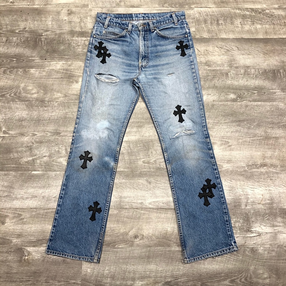 Aspen distressed chrome hearts denim